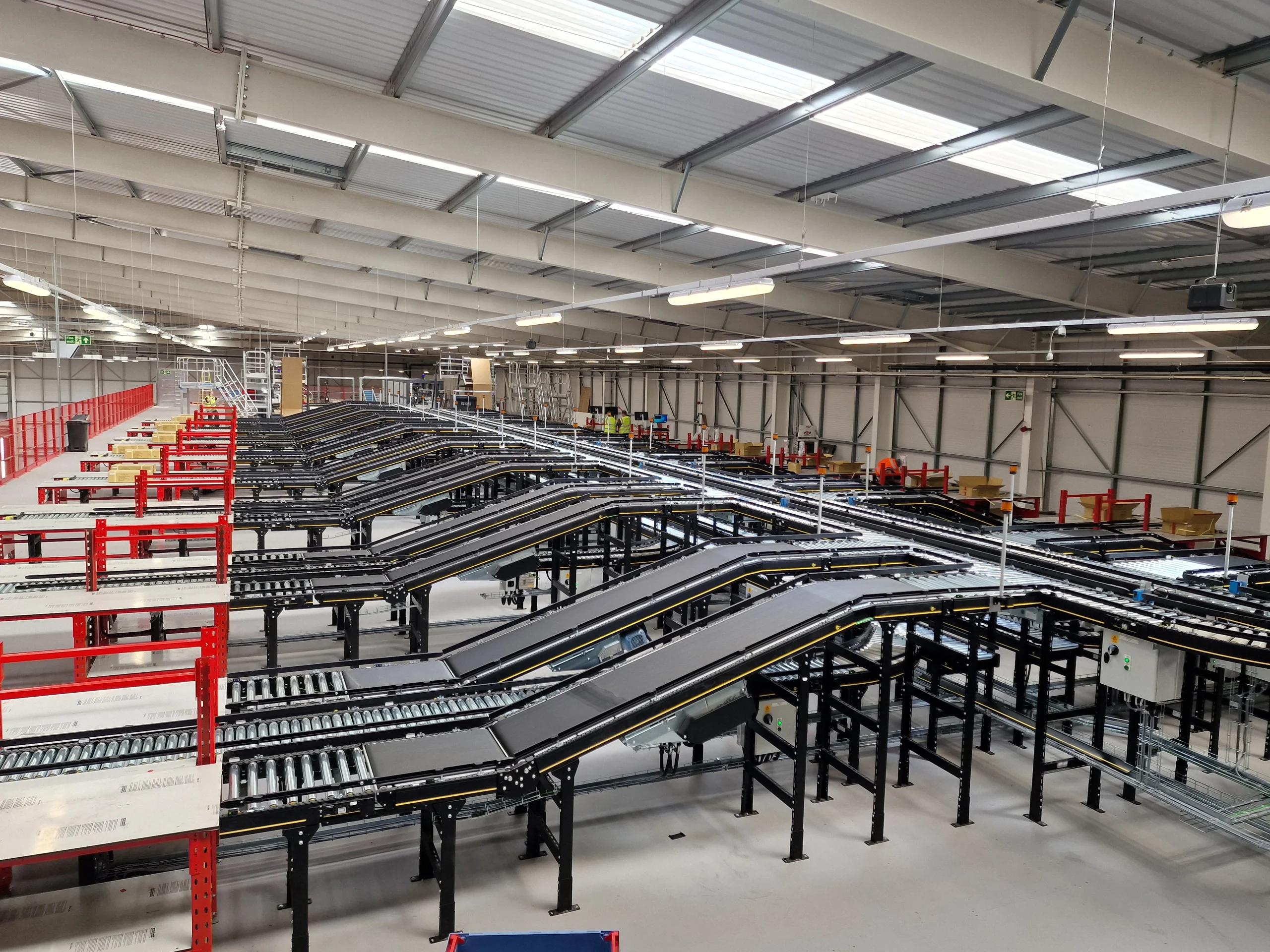 A major conveyor system installed in a logistics centre.