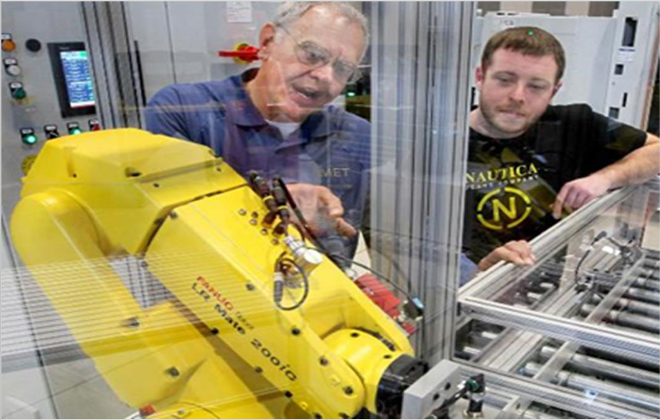 Technicians called to repair a robotics line.