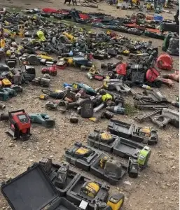 The cache of tools spread out at the Hounslow Car Boot sale as reported by Tory MP Robert Jenrick