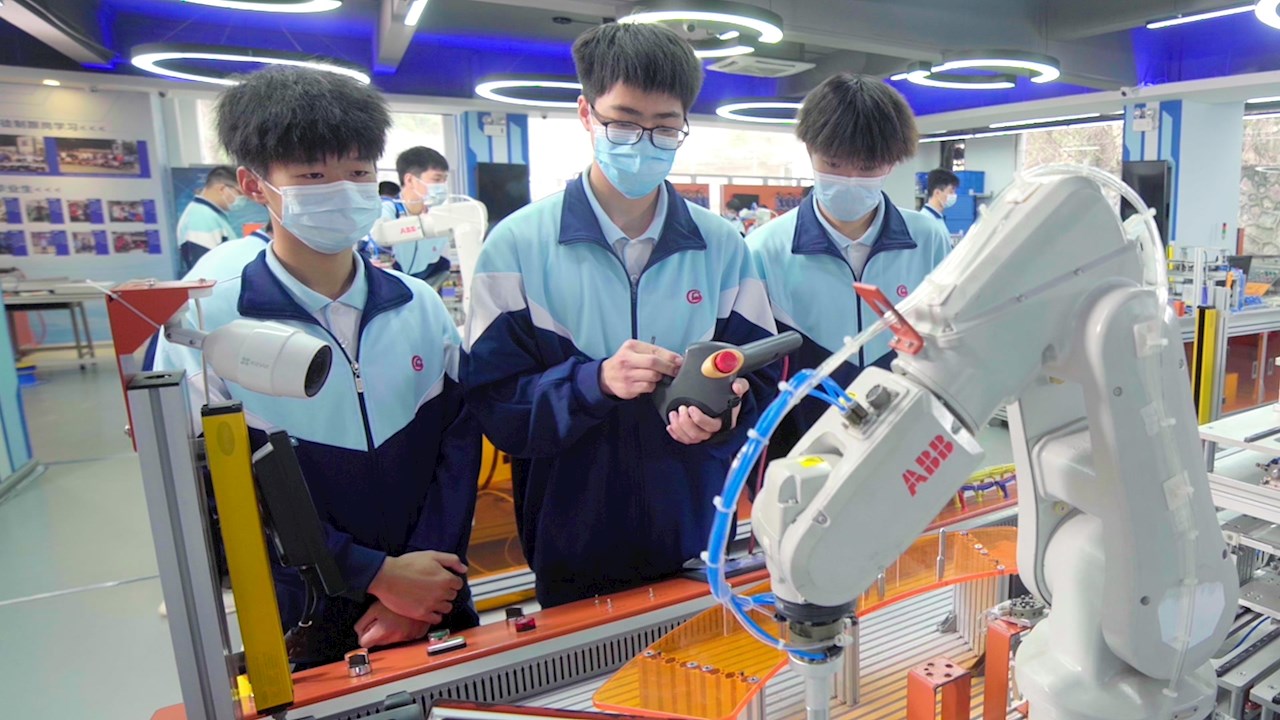 Newly employed Robotic Engineers training on ABB robots.