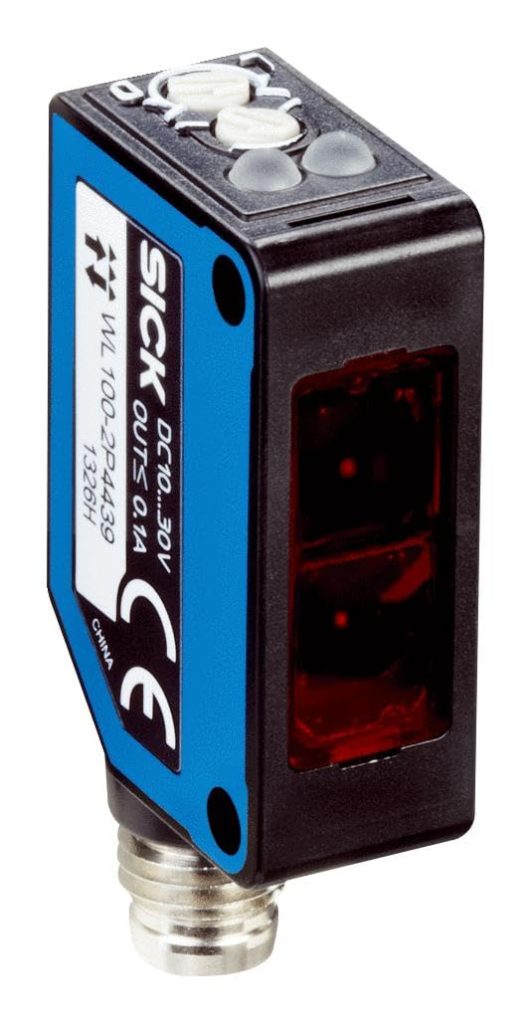 SICK SENSOR Sick W100-2 Optical Sensor Reflective Range 10mm → 7.2m PNP Output 4 Pin M8 Connector x 1