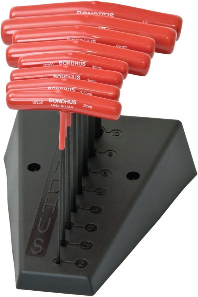 Bondhus HTX80M/S-6 8PC 2-10MM 6" T-Handle HEX Set + Stand, 15289