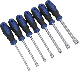 7pc Extra Long Metric Hex Nut Drivers Spinners Sockets 5mm - 13mm Soft Grip