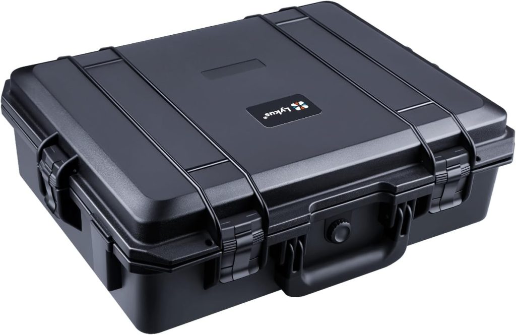 Lykus HC-5010 Large Waterproof Hard Case with Customisable Foam, Interior Size 50x40x16.5 cm, Suitable for Electronics and More