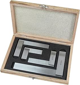 Faithfull Engineers Steel Try Square Set 4 Piece - 50,75,100,150mm (2in, 3in, 4in, 6in), Precision Ground,