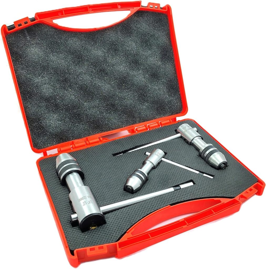 A.D. International Set of 3 Reversible Ratchet Adjustable Tap Wrench with Plastic Case