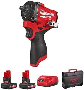 Milwaukee M12FCIWF12G3-502X 12v Fuel 1/2" Compact Impact Wrench Kit - 2 x 5.0ah High Output Batteries.