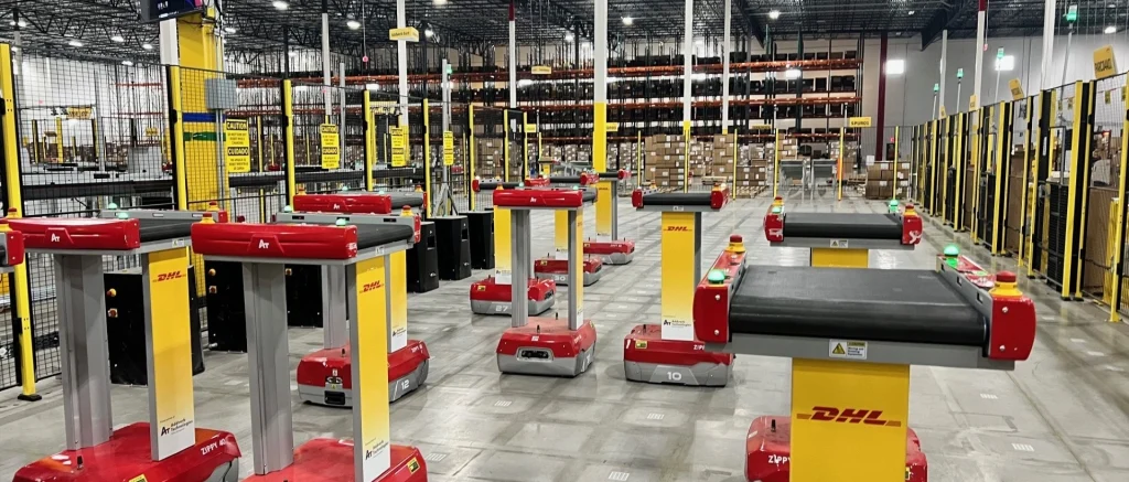 DHL Robotic Sortation System in a fully automated logistics centre.