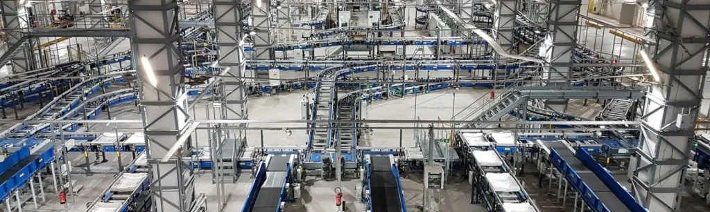 Baggage Handling System overview with various machinery.