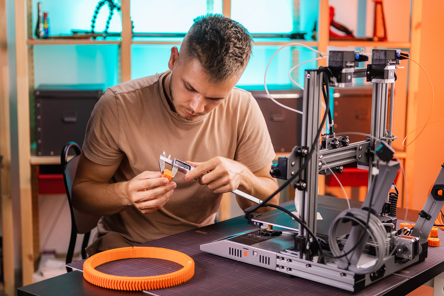 Using a 3D printer to produce spare parts to keep production running.