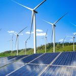 Wind Farm and solar panel complex for Green energy.