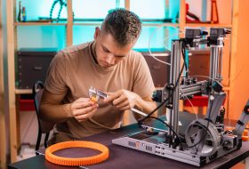 Using a 3D printer to produce spare parts to keep production running.