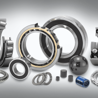 A collection of various SKF bearings as used generally in Automation with cutaway examples.