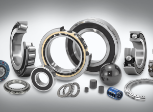 A collection of various SKF bearings as used generally in Automation with cutaway examples.